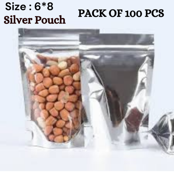 6*8 silver pouch